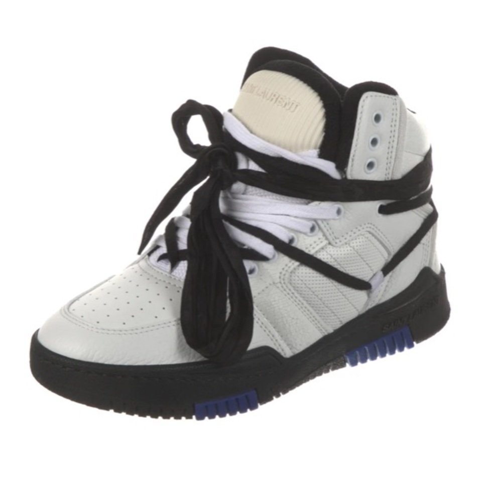 COPY - Saint Laurent - Leather Wedge Sneakers - Picture 3 of 13